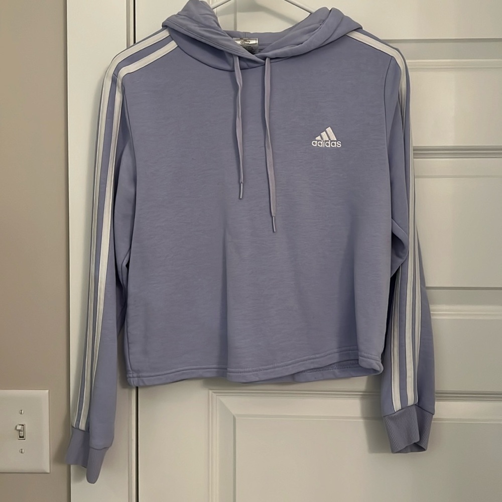 Adidas Cropped Purple Hoodie